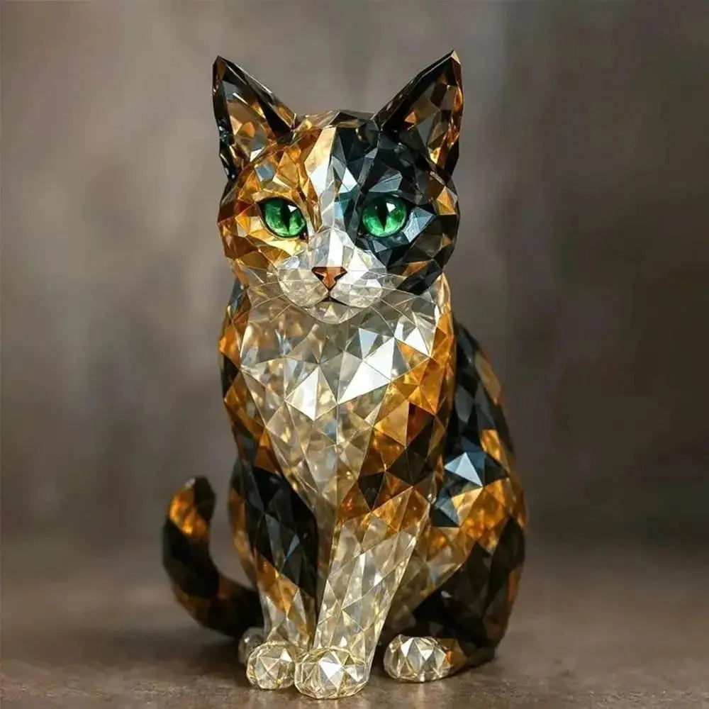 Statuette animale en cristal fait main – Artisanat unique en verre et cristal