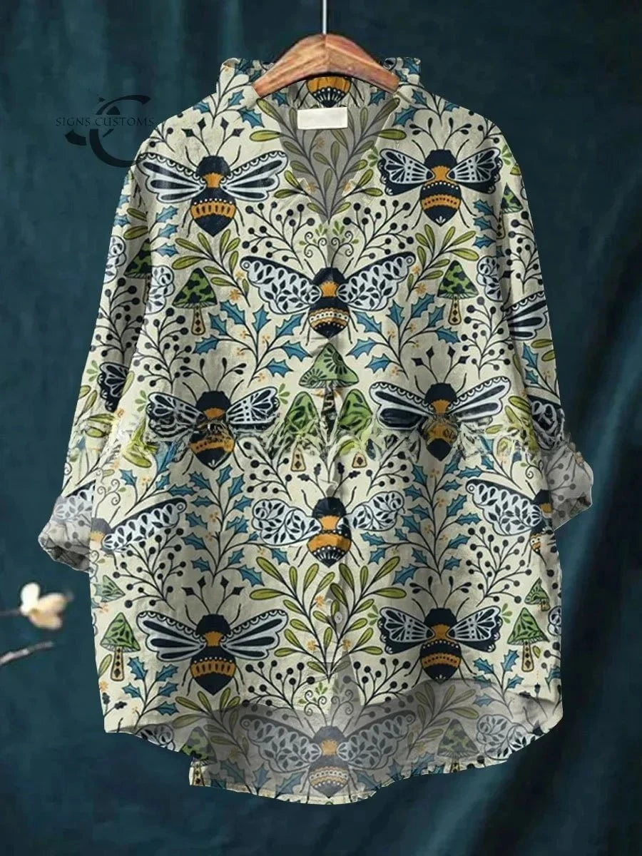 LINA™ – Blouse Artistique en Lin & Coton
