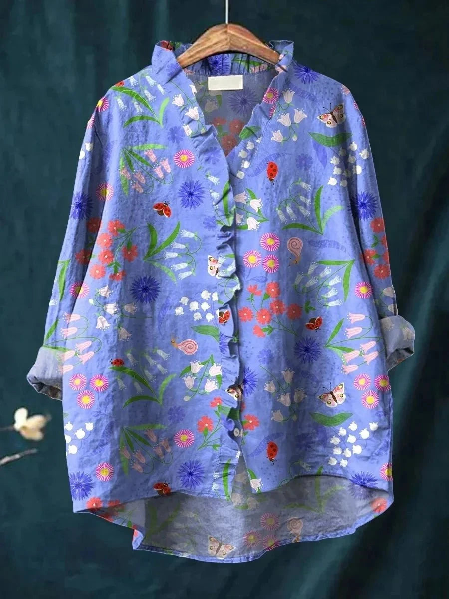 LINA™ – Blouse Artistique en Lin & Coton