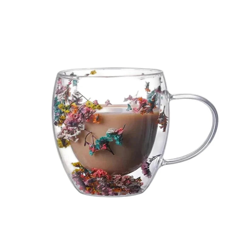 Élise™ – Tasse fleurie en verre soufflé