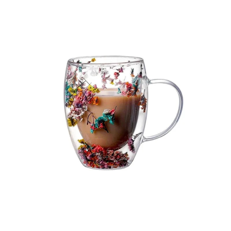 Élise™ – Tasse fleurie en verre soufflé