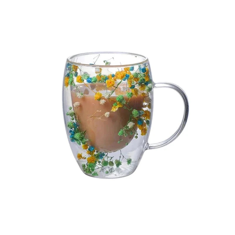 Élise™ – Tasse fleurie en verre soufflé