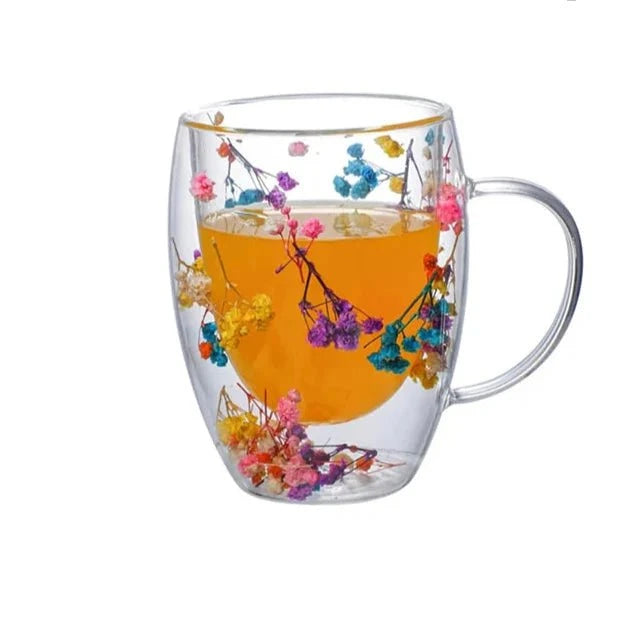 Élise™ – Tasse fleurie en verre soufflé