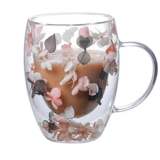 Élise™ – Tasse fleurie en verre soufflé