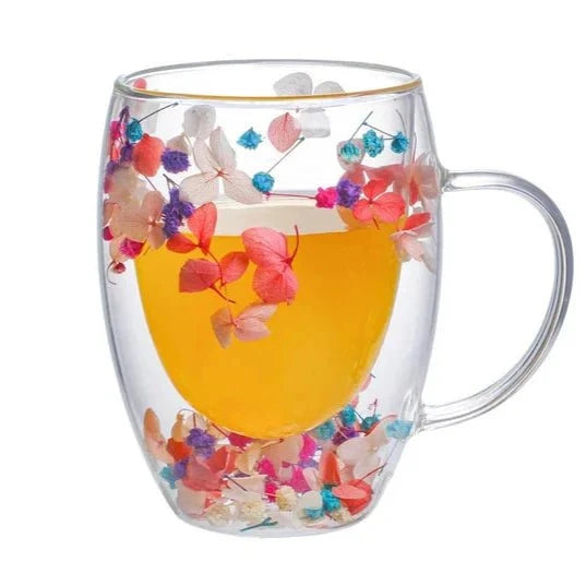 Élise™ – Tasse fleurie en verre soufflé