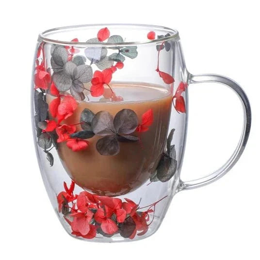 Élise™ – Tasse fleurie en verre soufflé
