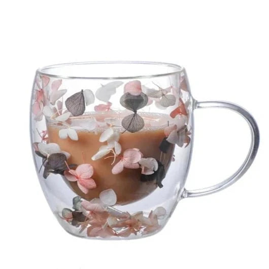 Élise™ – Tasse fleurie en verre soufflé