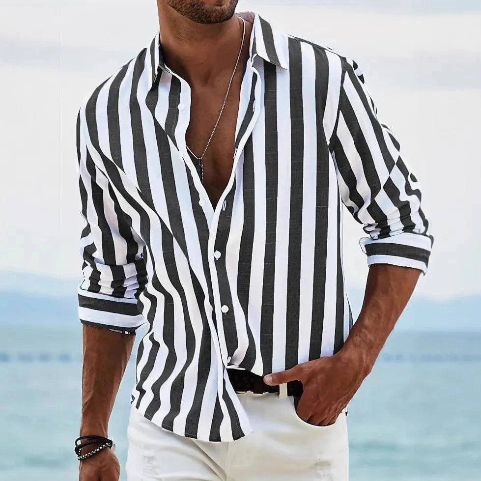 Chemise Éloi™ – Rayures Libres, Charme Naturel