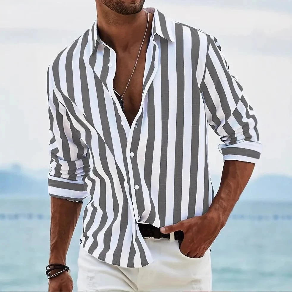 Chemise Éloi™ – Rayures Libres, Charme Naturel