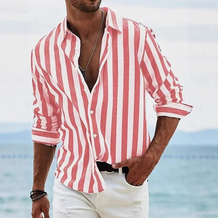 Chemise Éloi™ – Rayures Libres, Charme Naturel