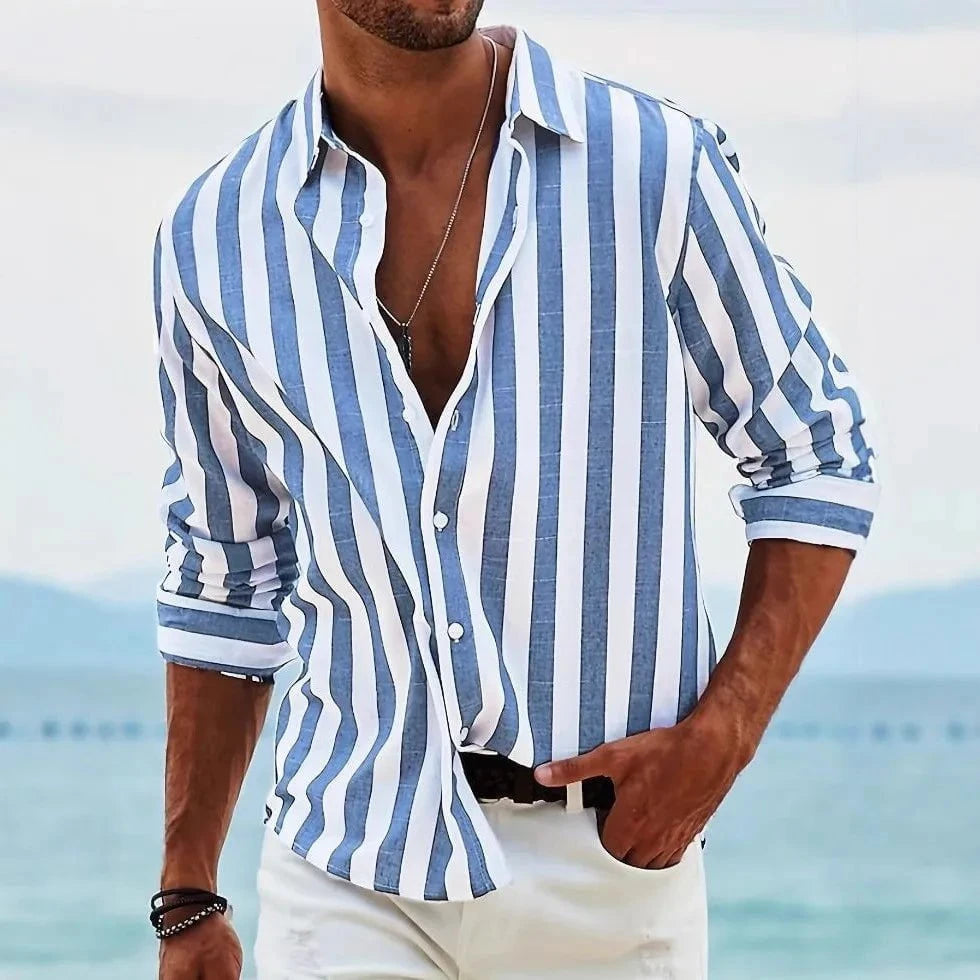 Chemise Éloi™ – Rayures Libres, Charme Naturel
