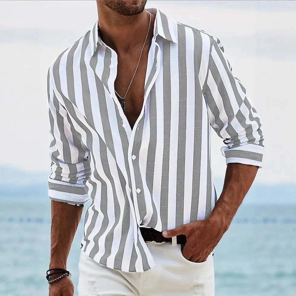 Chemise Éloi™ – Rayures Libres, Charme Naturel