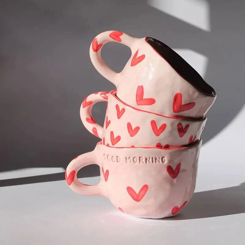 Cœur à Croquer™ – Tasse en céramique avec petits cœurs faits main