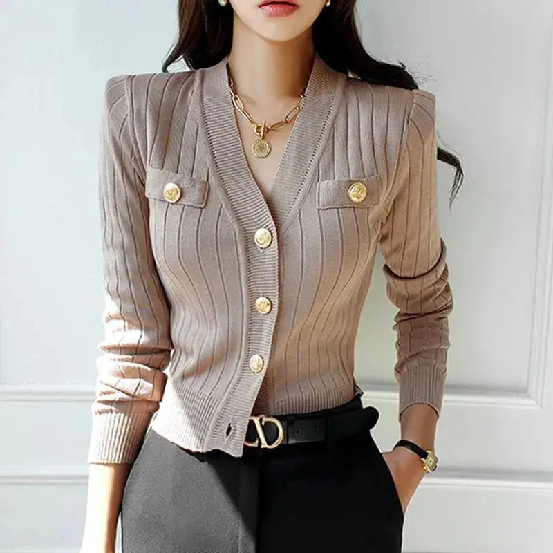 Soline™ – cardigan structuré à boutons dorés