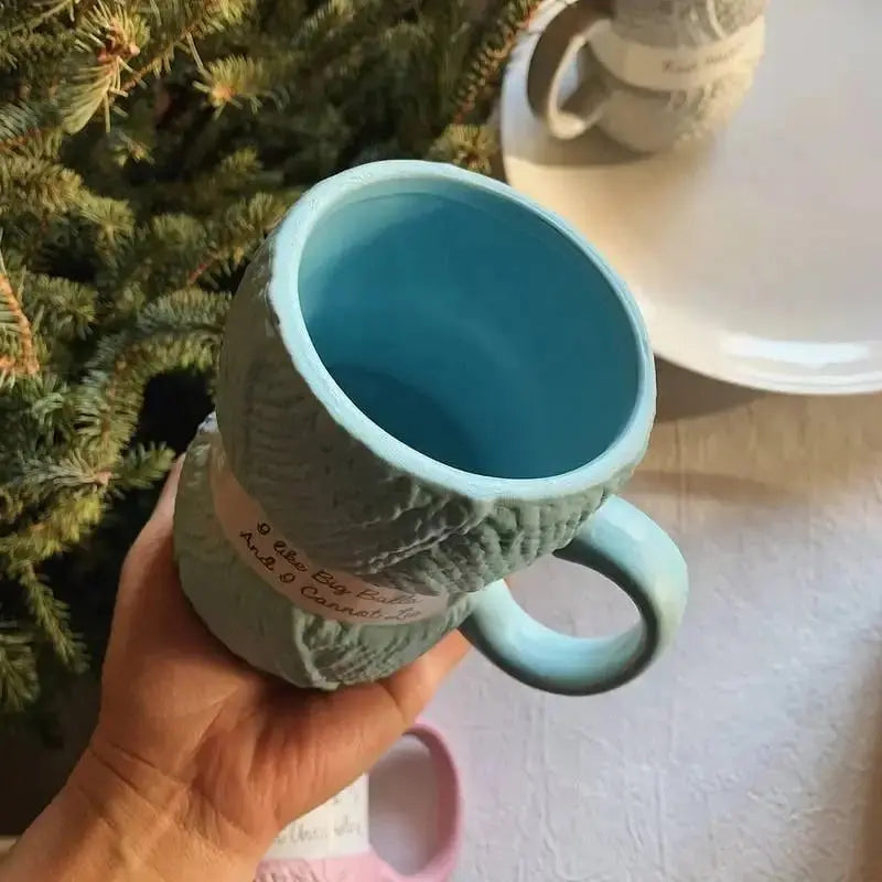Tricot Douillet™ – Tasse en céramique à effet tricot
