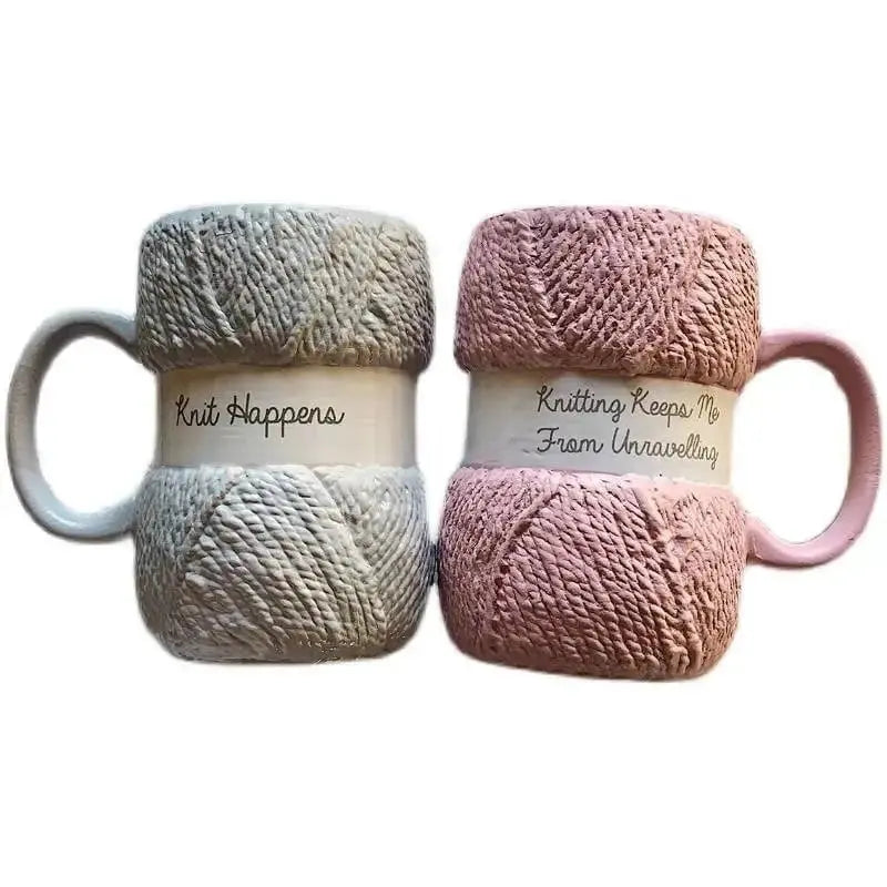 Tricot Douillet™ – Tasse en céramique à effet tricot