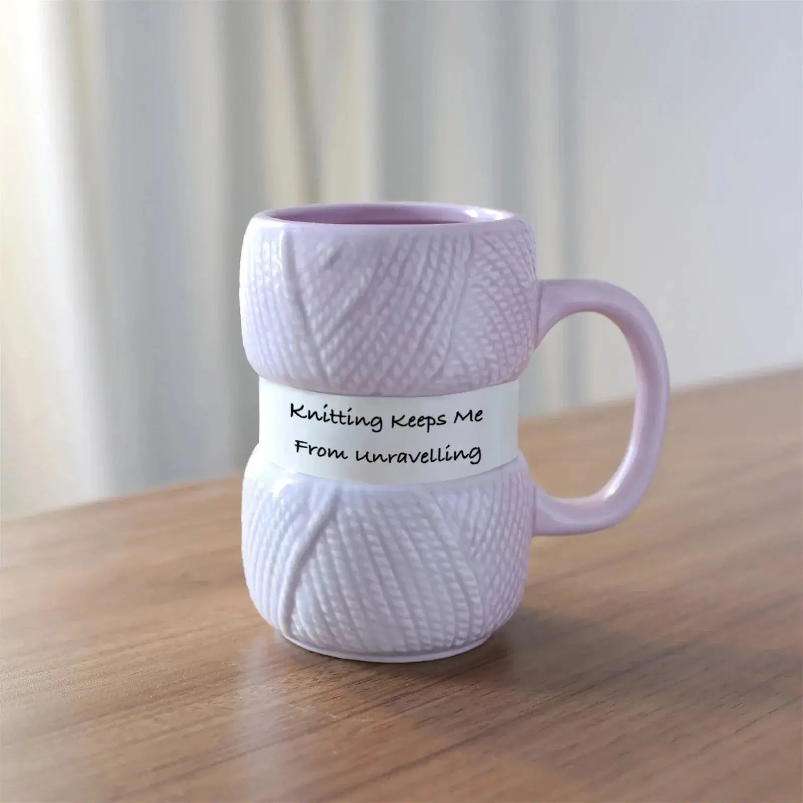 Tricot Douillet™ – Tasse en céramique à effet tricot