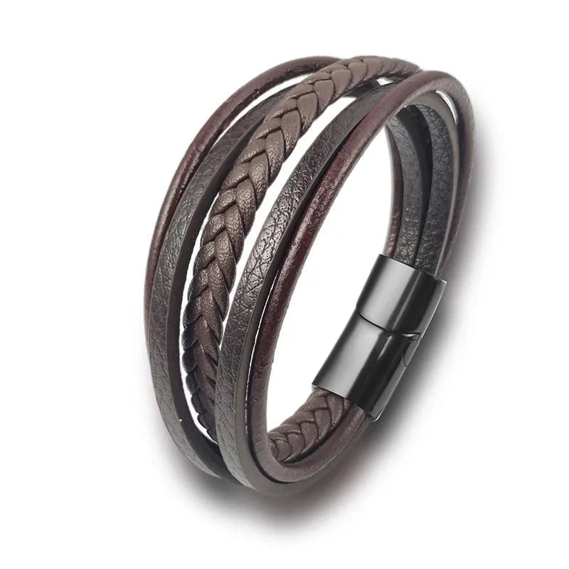 Léonard™ – Le Bracelet en Cuir Véritable, Élégance Tressée au Poignet