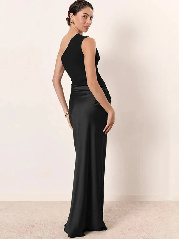 Aurélie™ – Robe de Soirée Satinée Asymétrique