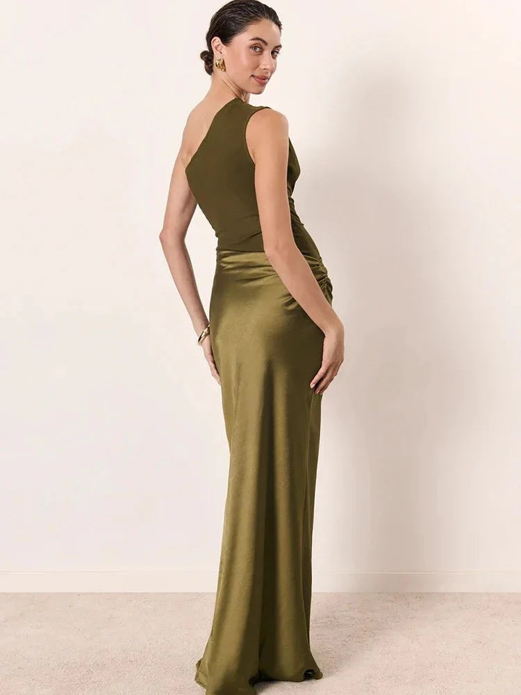 Aurélie™ – Robe de Soirée Satinée Asymétrique