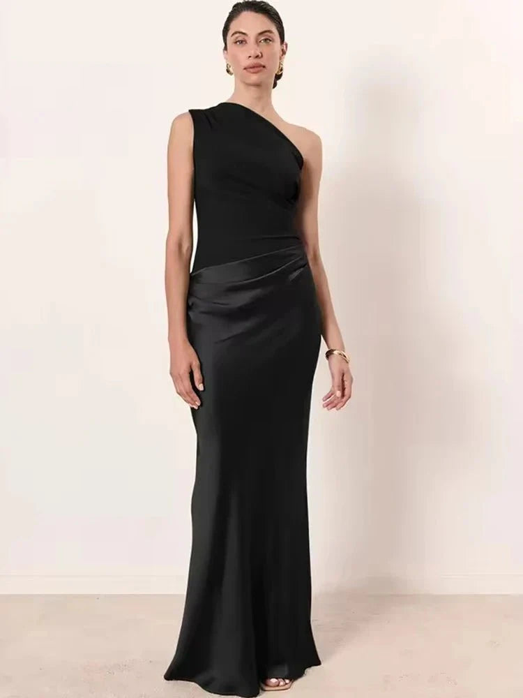Aurélie™ – Robe de Soirée Satinée Asymétrique