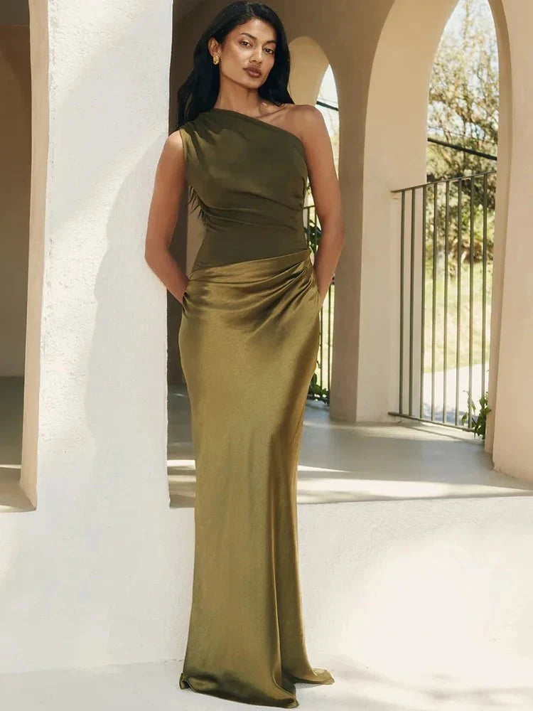 Aurélie™ – Robe de Soirée Satinée Asymétrique