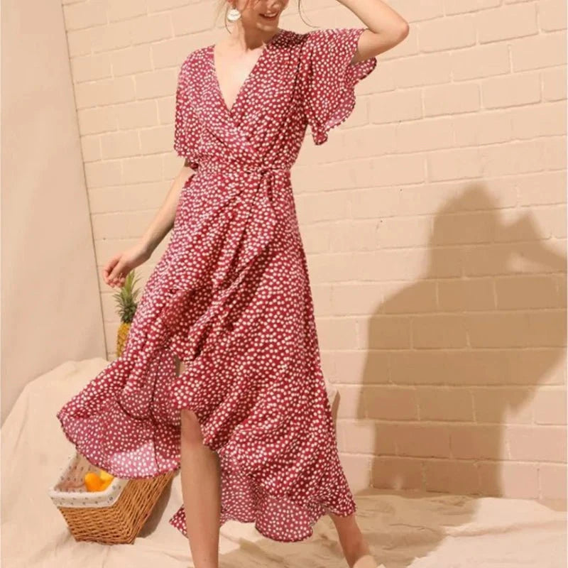 Camille™ – Robe Portefeuille d’Été avec Fente