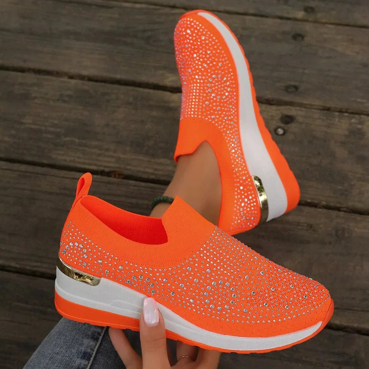 Éliane™ – Les sneakers orthopédiques glamour sans lacets