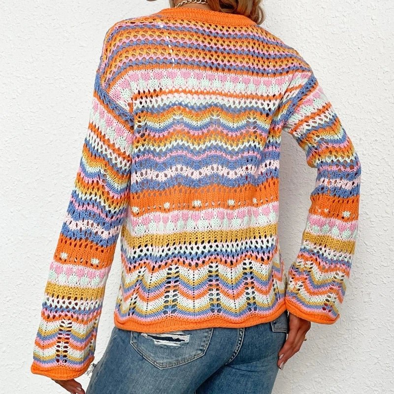 Solène™ – Cardigan bohème tricoté main