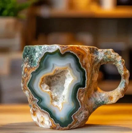 Âme de Cristal™ - Tasse artisanale en pierre minérale naturelle