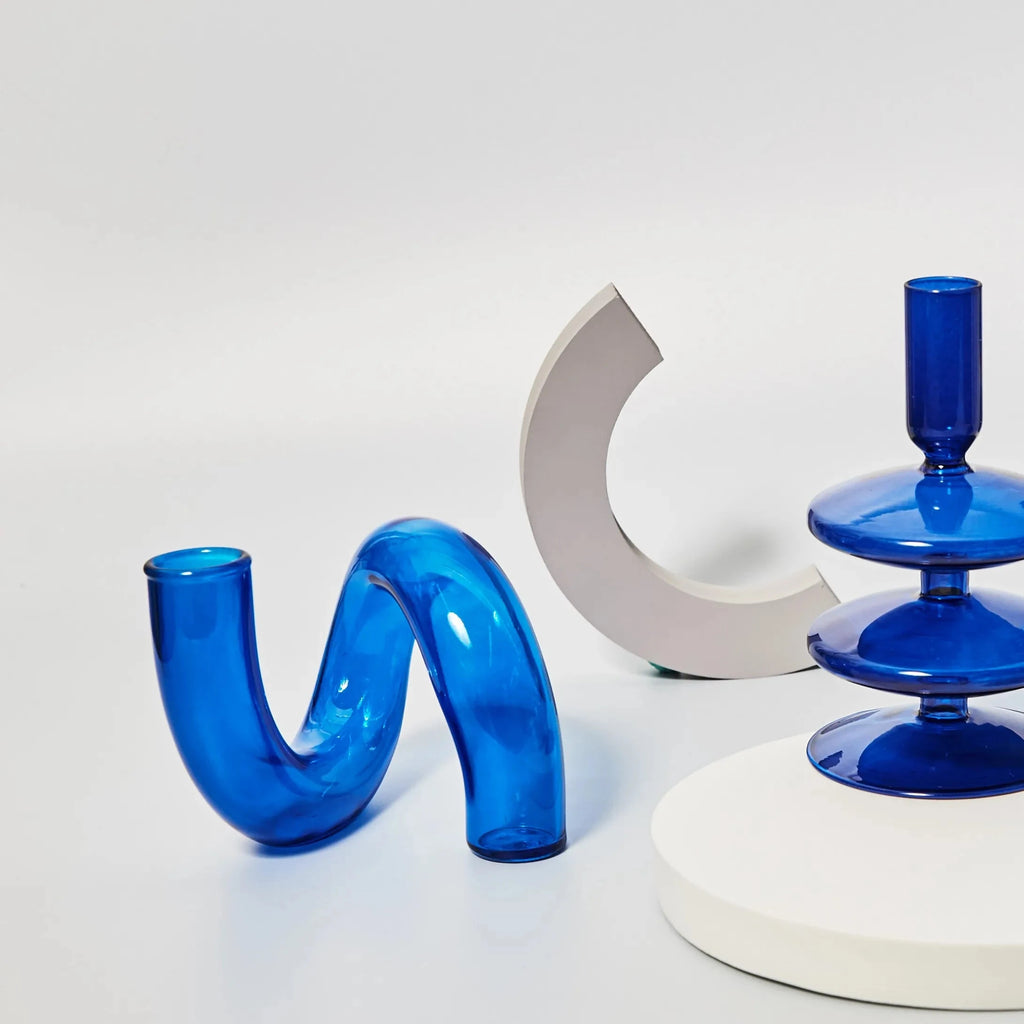 Ondine™ – Soliflore & Bougeoir soufflé à la main