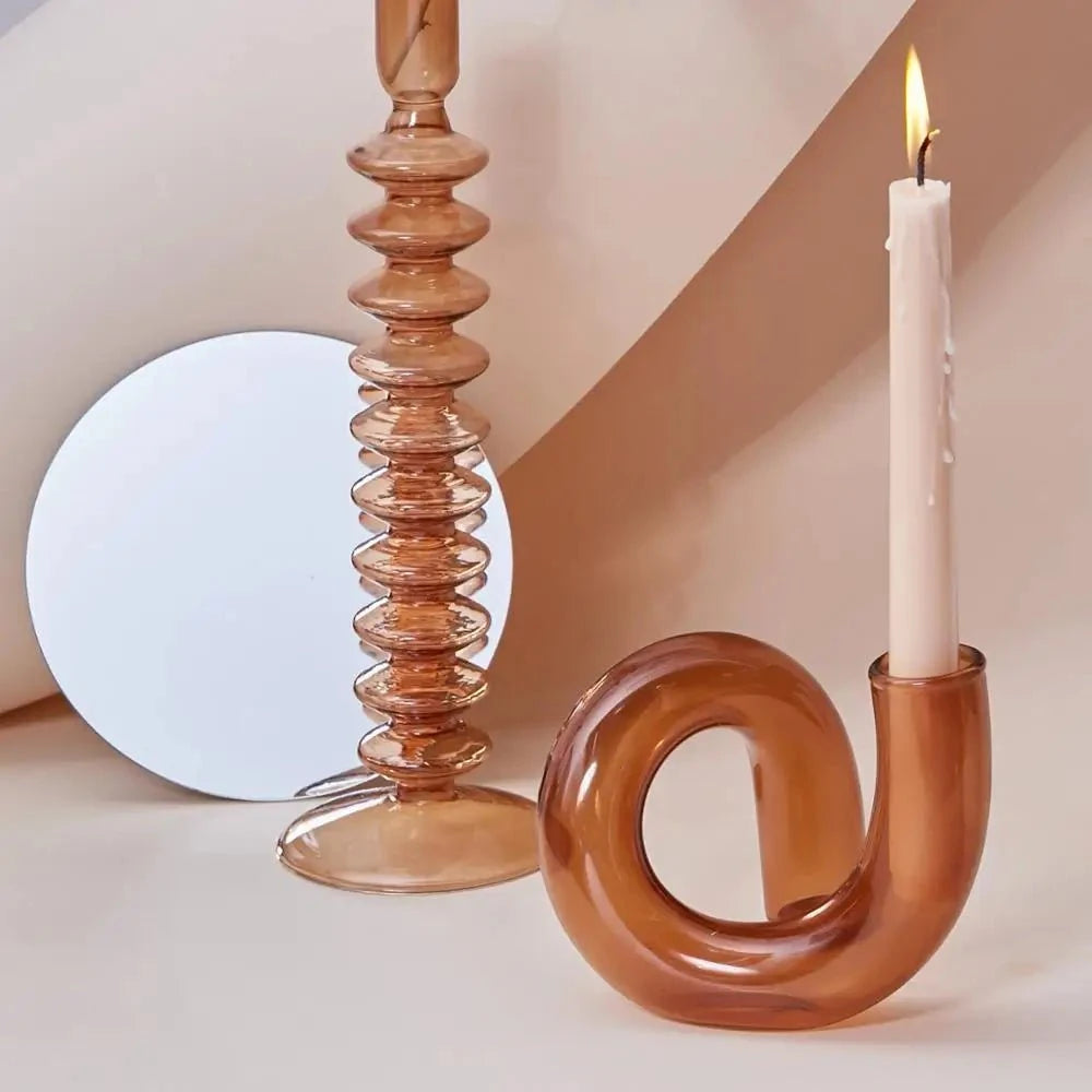 Ondine™ – Soliflore & Bougeoir soufflé à la main
