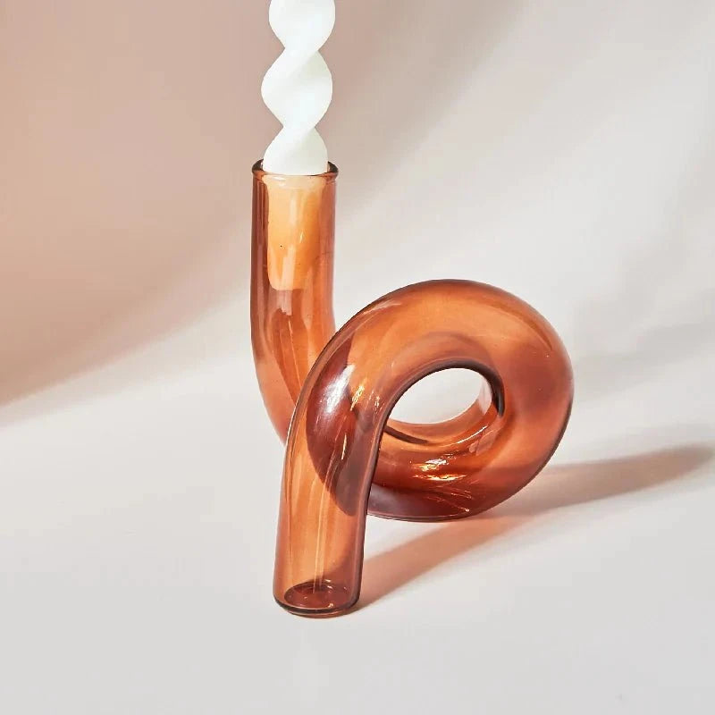 Ondine™ – Soliflore & Bougeoir soufflé à la main