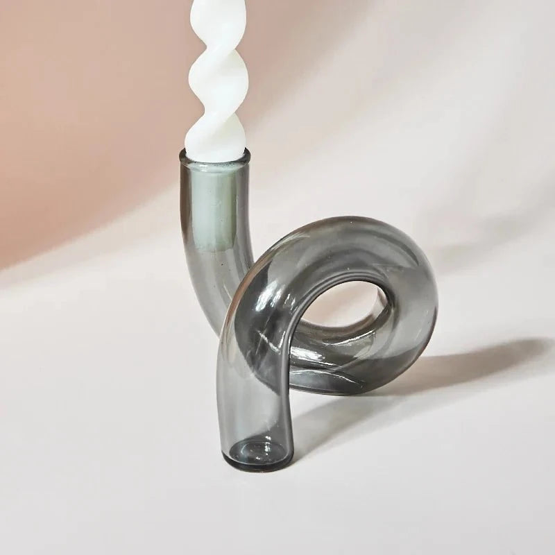 Ondine™ – Soliflore & Bougeoir soufflé à la main