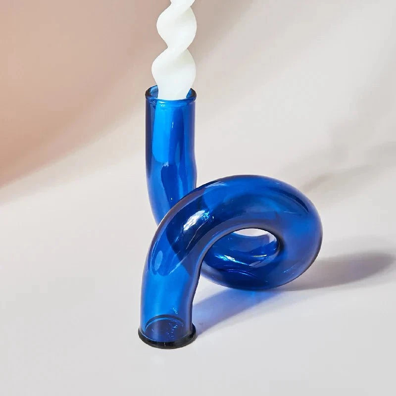 Ondine™ – Soliflore & Bougeoir soufflé à la main