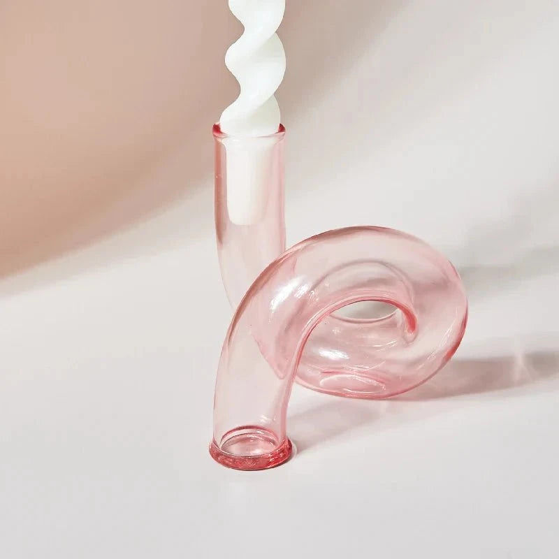 Ondine™ – Soliflore & Bougeoir soufflé à la main