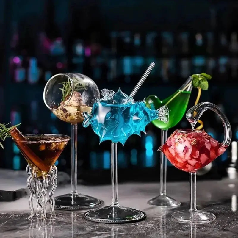 Verres à cocktail artisanaux – Œuvres soufflées à la main aux formes uniques