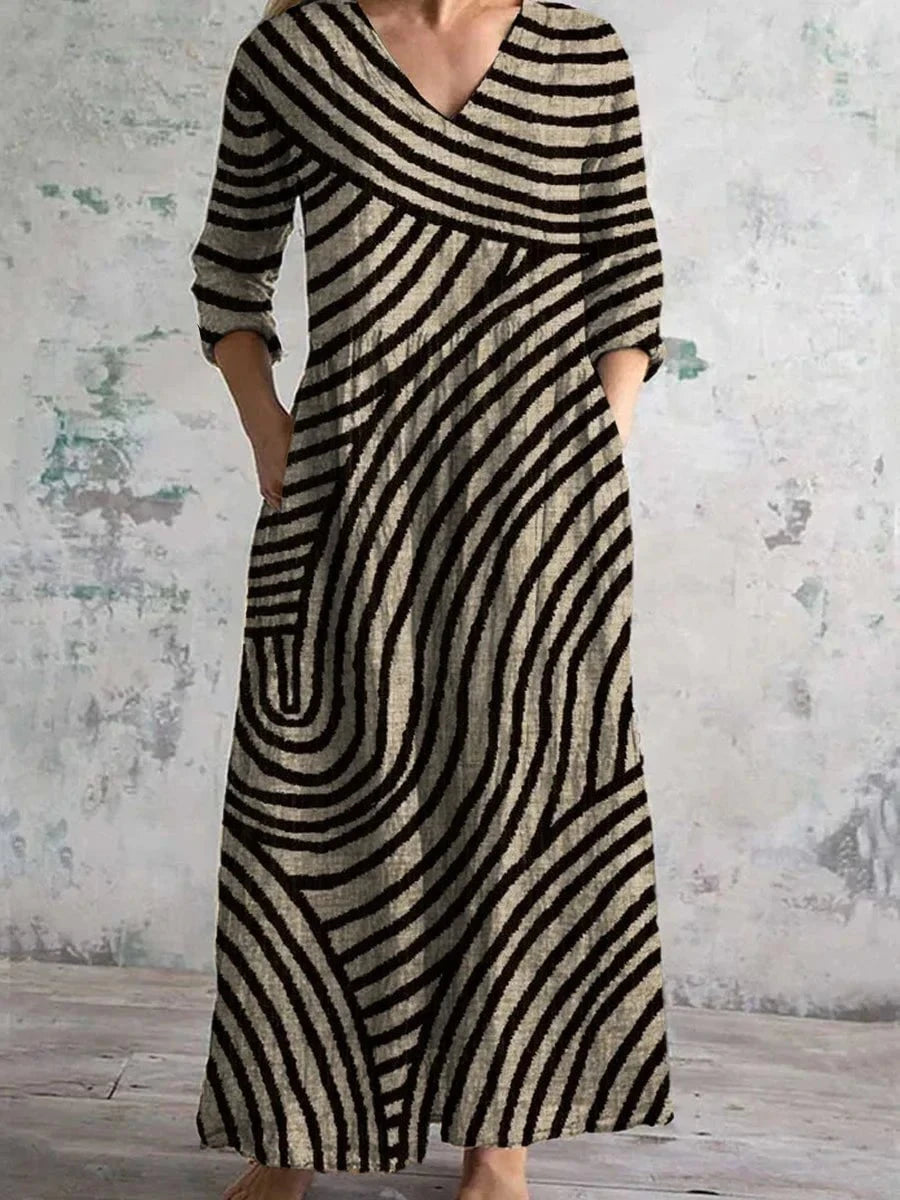 Léna™ – robe longue bohème à manches longues