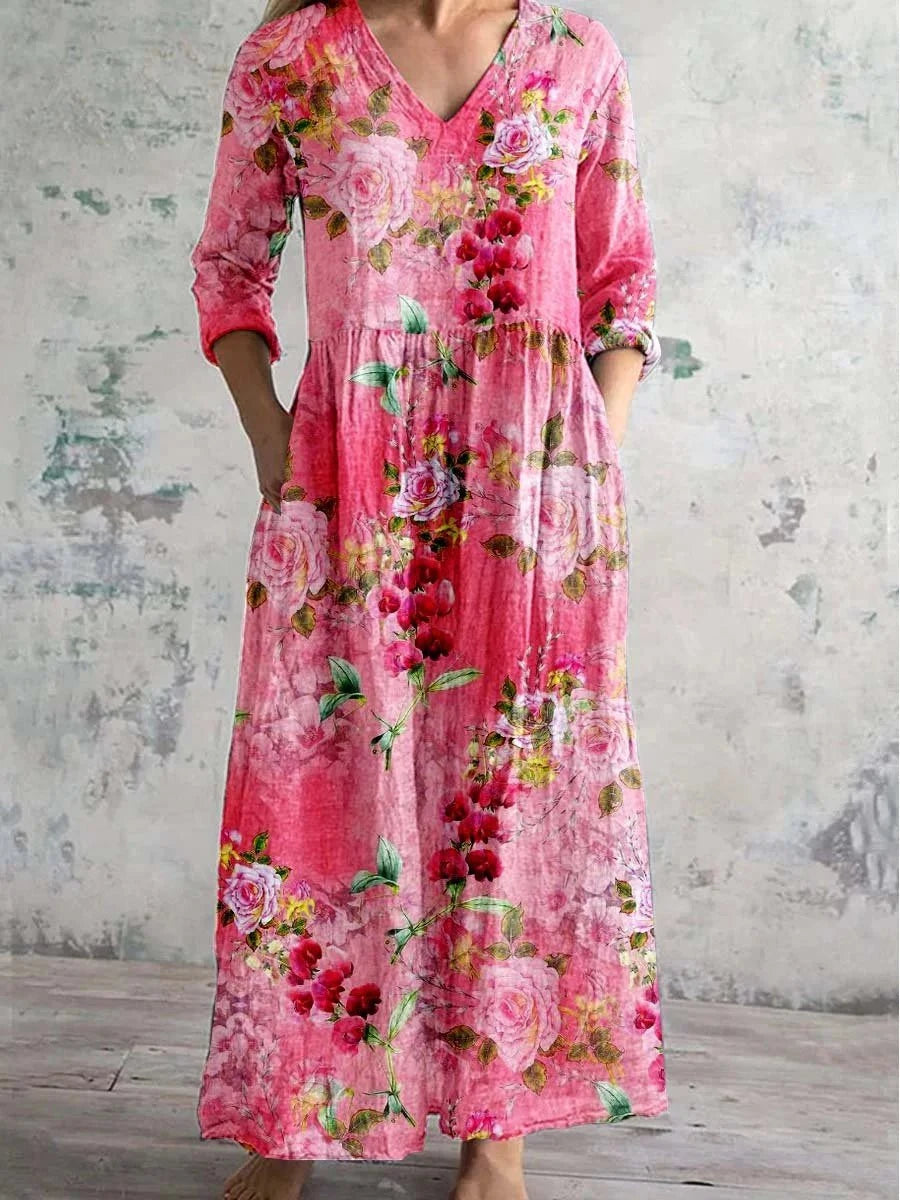 Léna™ – robe longue bohème à manches longues