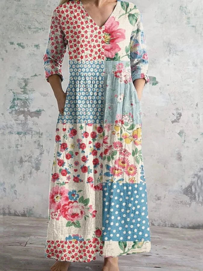 Léna™ – robe longue bohème à manches longues