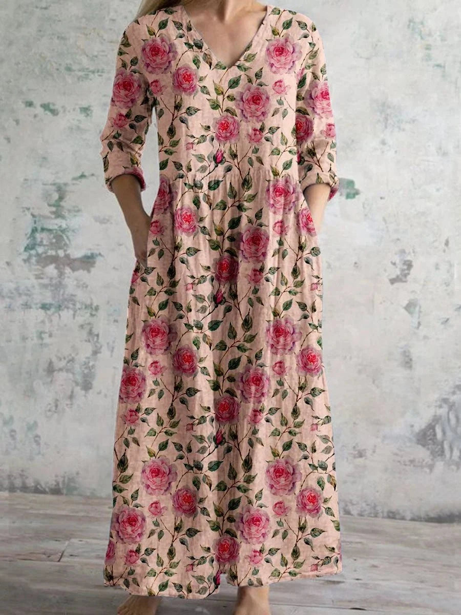 Léna™ – robe longue bohème à manches longues