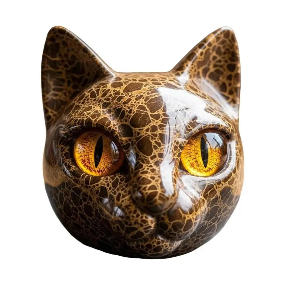 Lunaris™ – Sculpture de tête de chat en pierre mystique
