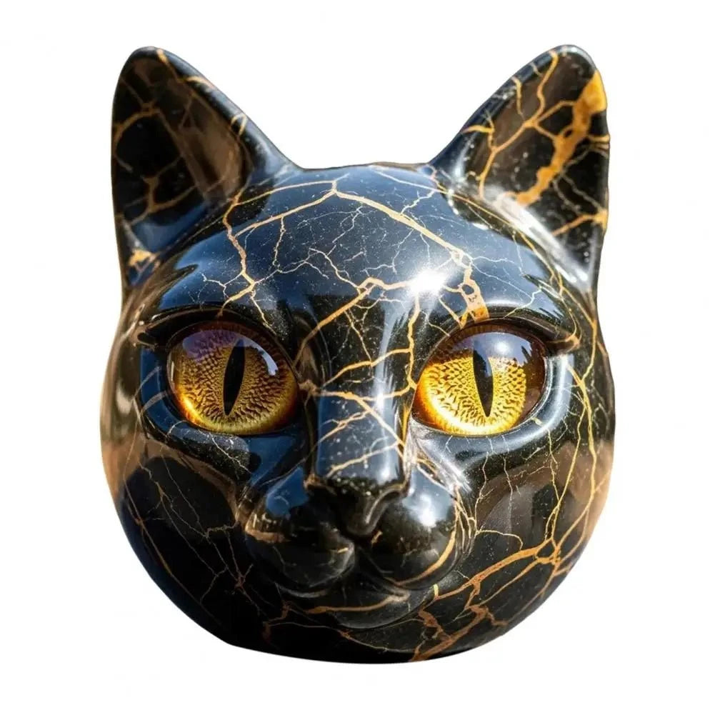 Lunaris™ – Sculpture de tête de chat en pierre mystique