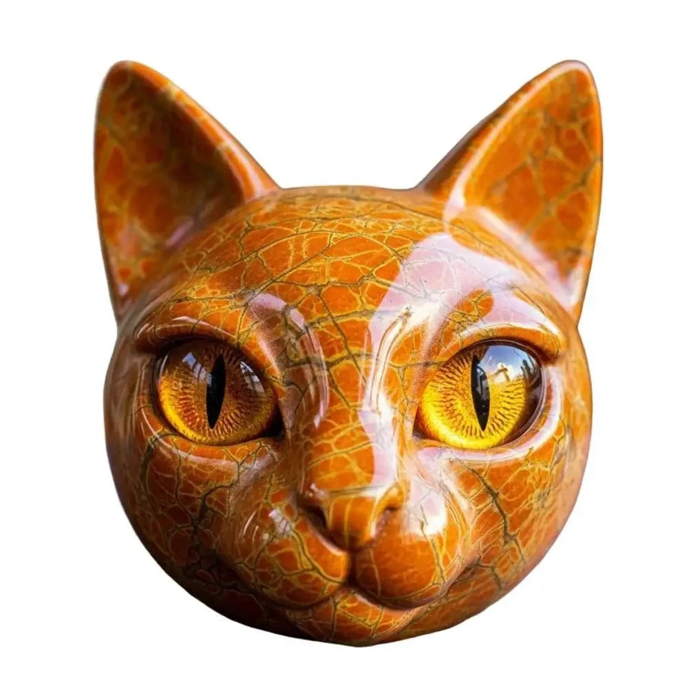 Lunaris™ – Sculpture de tête de chat en pierre mystique