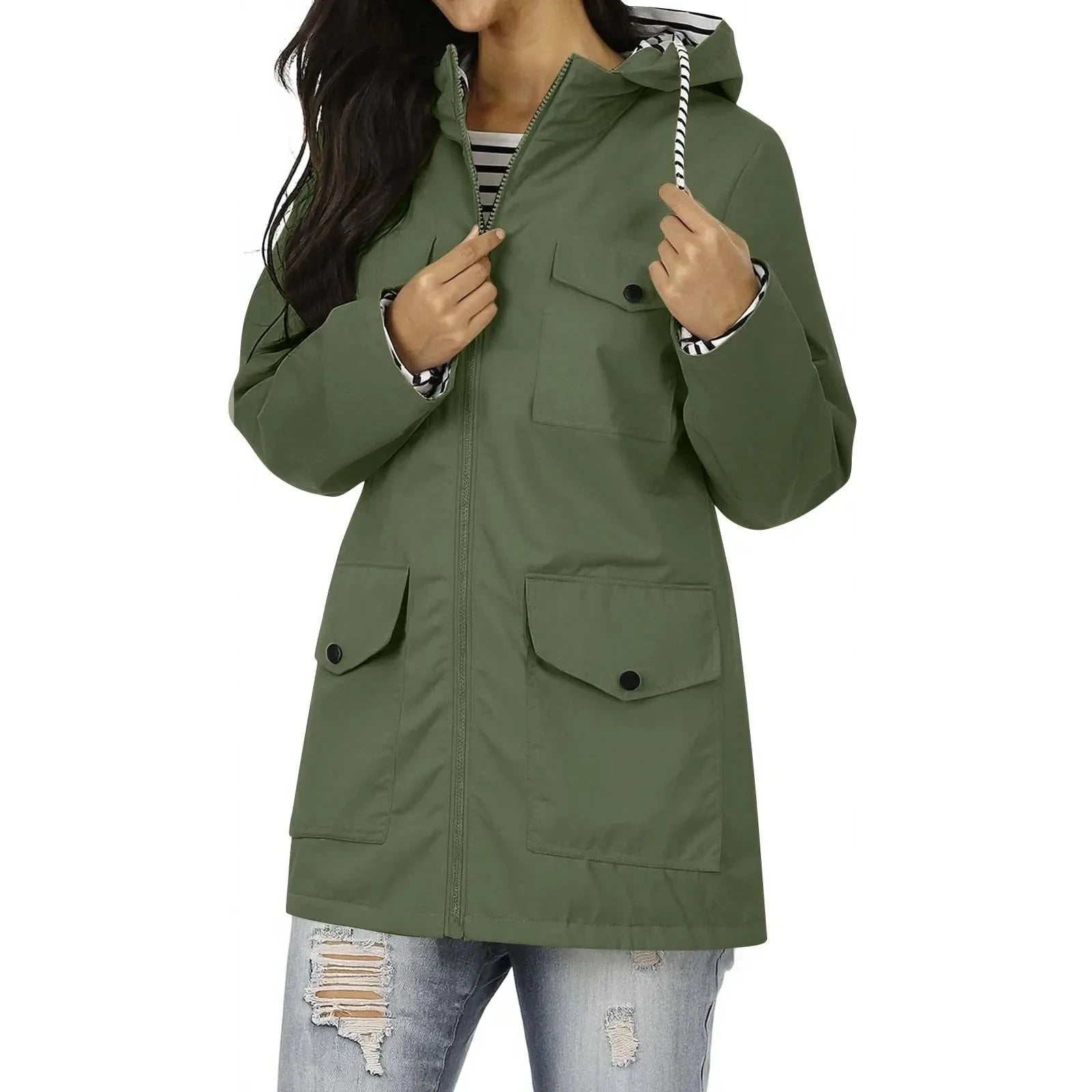 Élodie™ – Veste de Pluie Élégante à Capuche