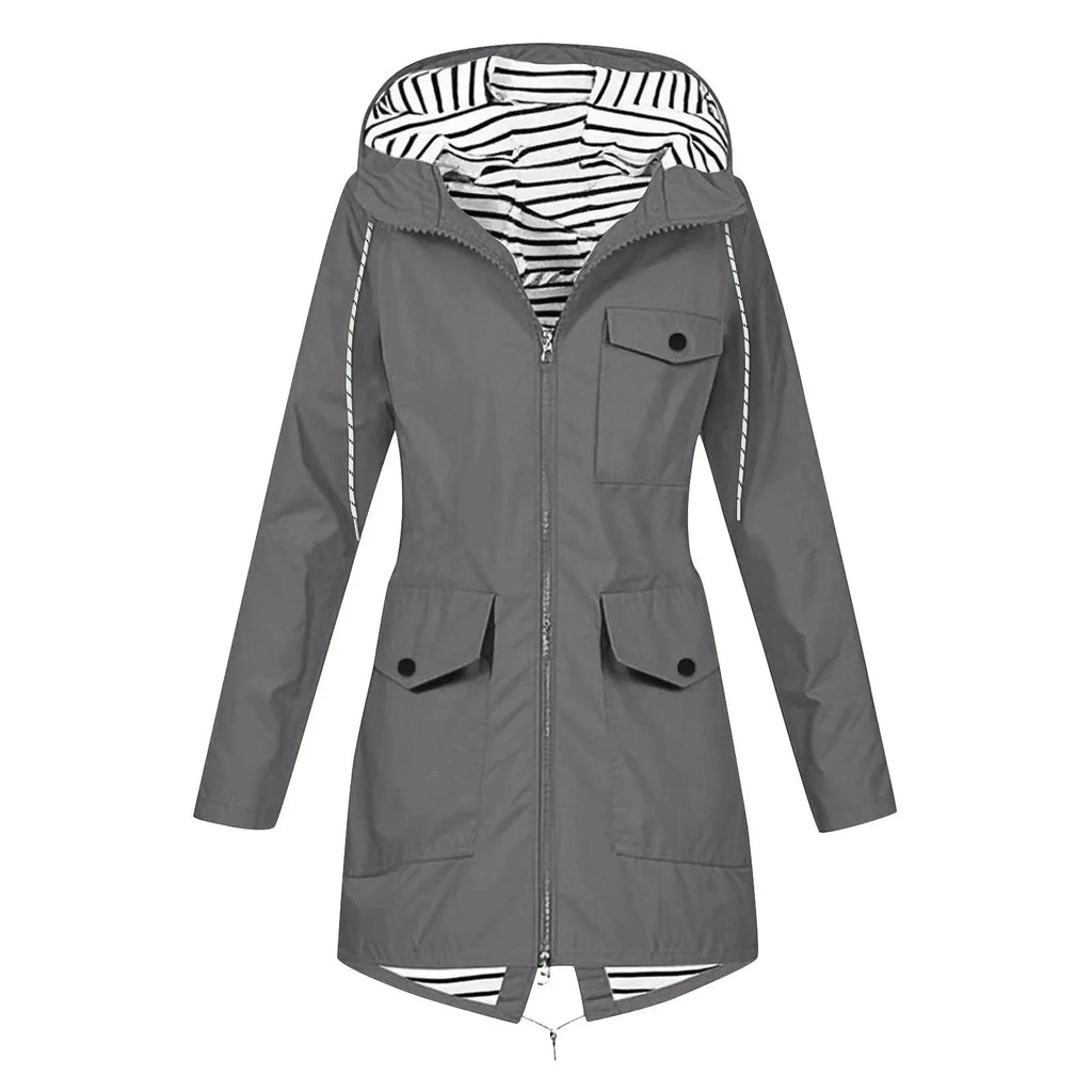 Élodie™ – Veste de Pluie Élégante à Capuche