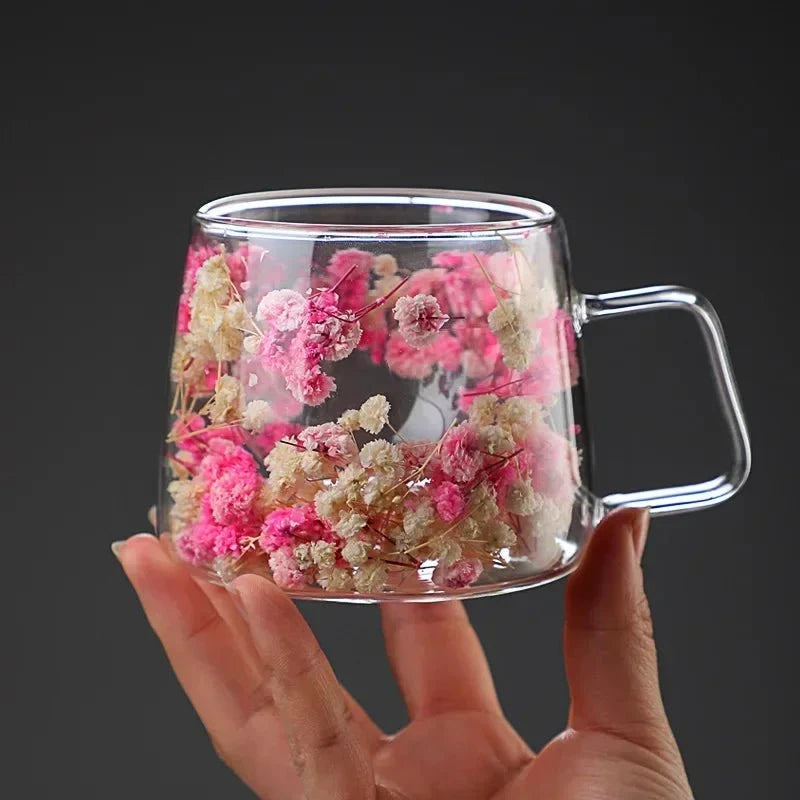 Madeleine™ – Tasse fleurie en verre soufflé