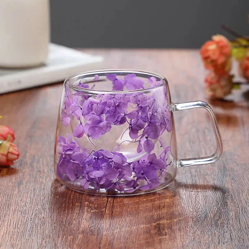 Madeleine™ – Tasse fleurie en verre soufflé