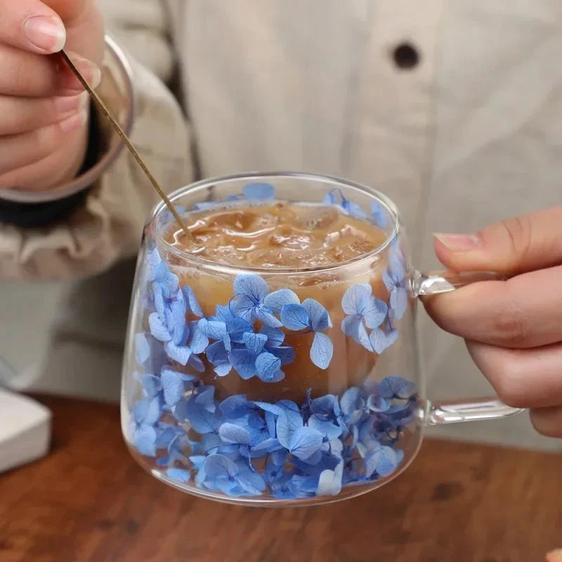 Madeleine™ – Tasse fleurie en verre soufflé