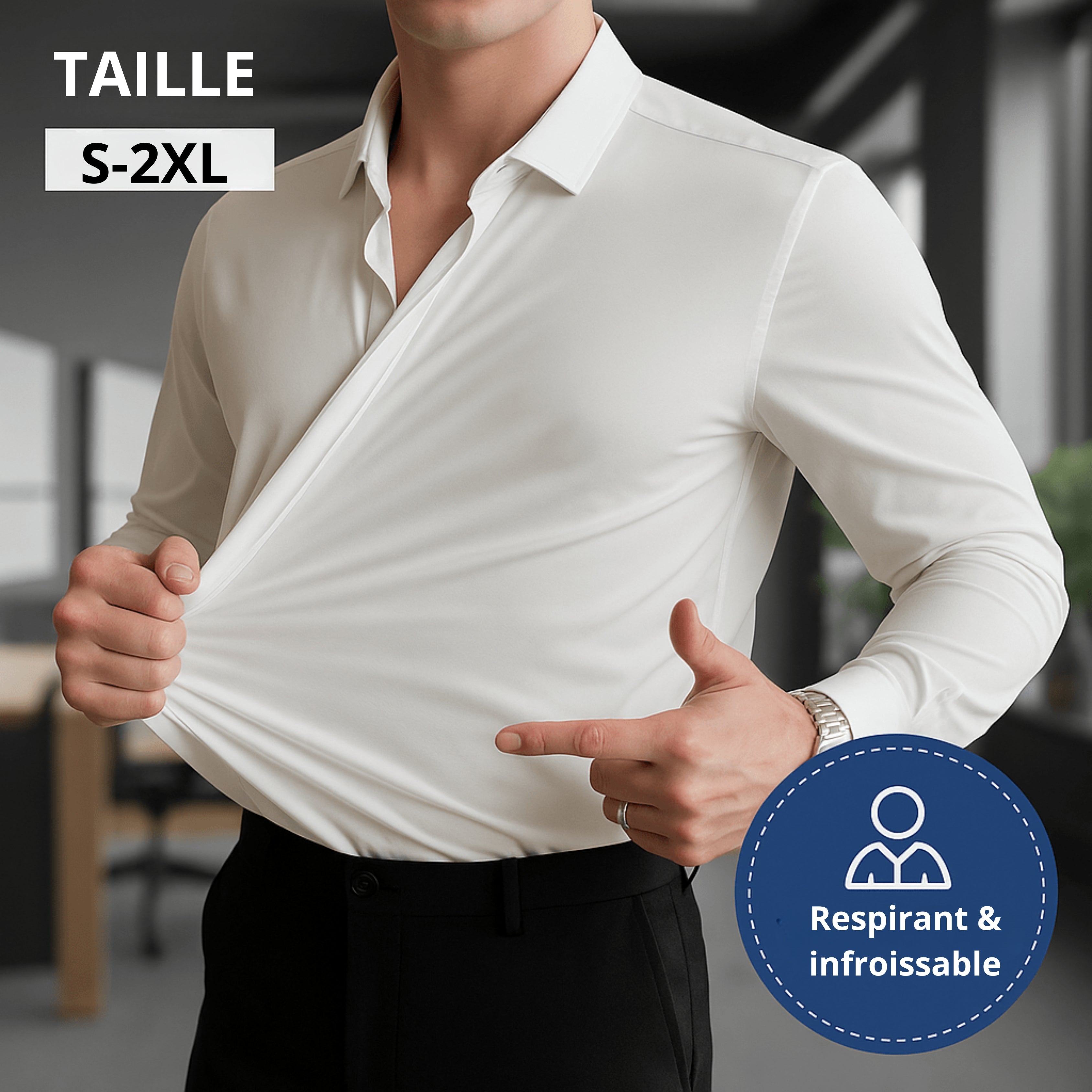 Mitchel | Chemise stretch infroissable pour homme